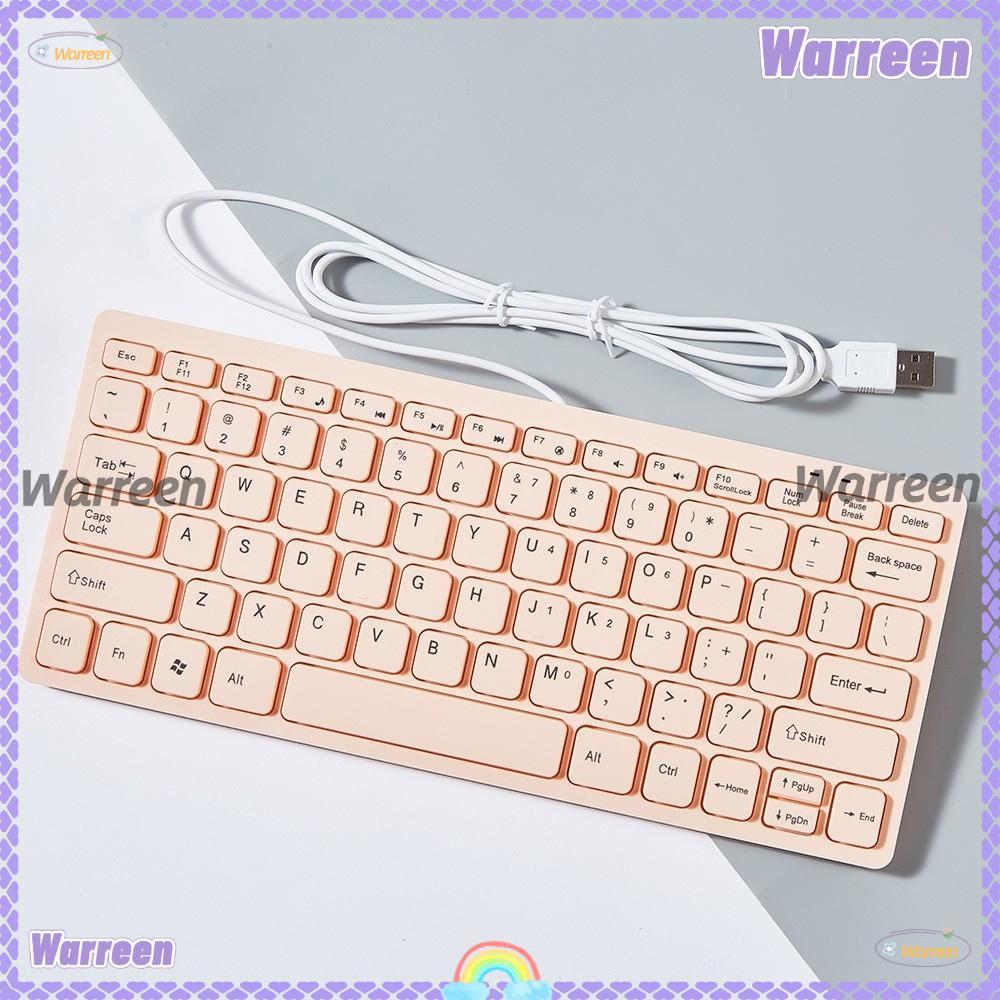 WARREEN Bàn phím có dây, Bàn phím máy tính tắt tiếng USB, Plug Play 78 phím Bàn phím có thể thay thế