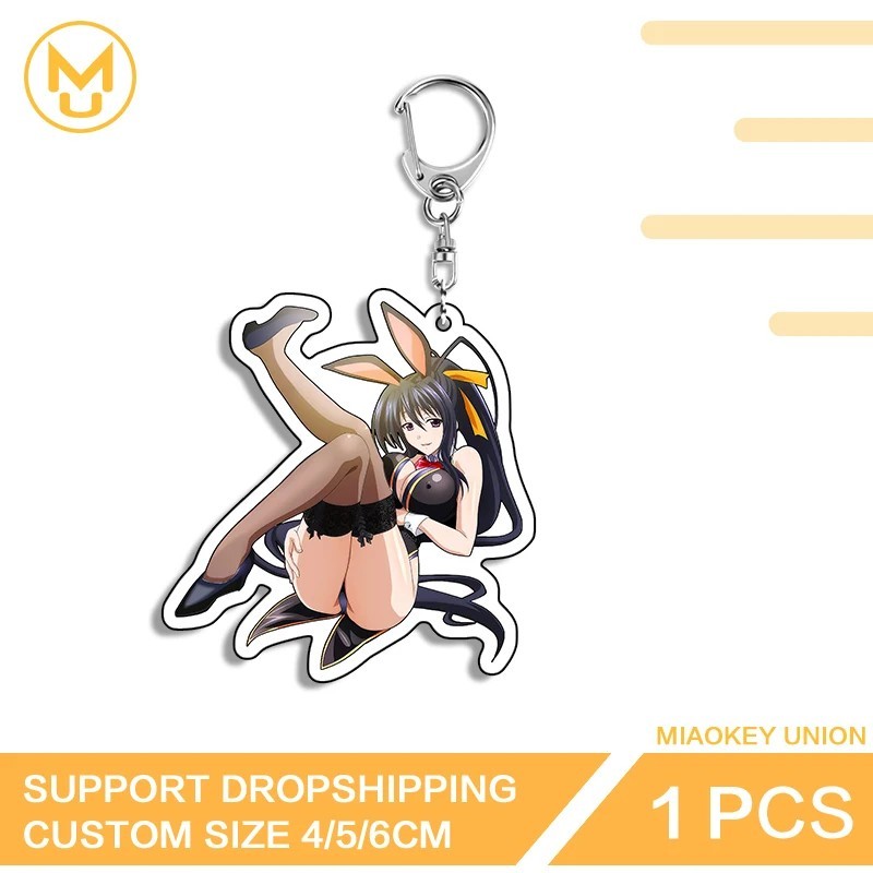 Móc khóa anime Himejima Akeno High School DxD mẫu Bunny Girl gợi cảm mica acrylic trang trí balo túi