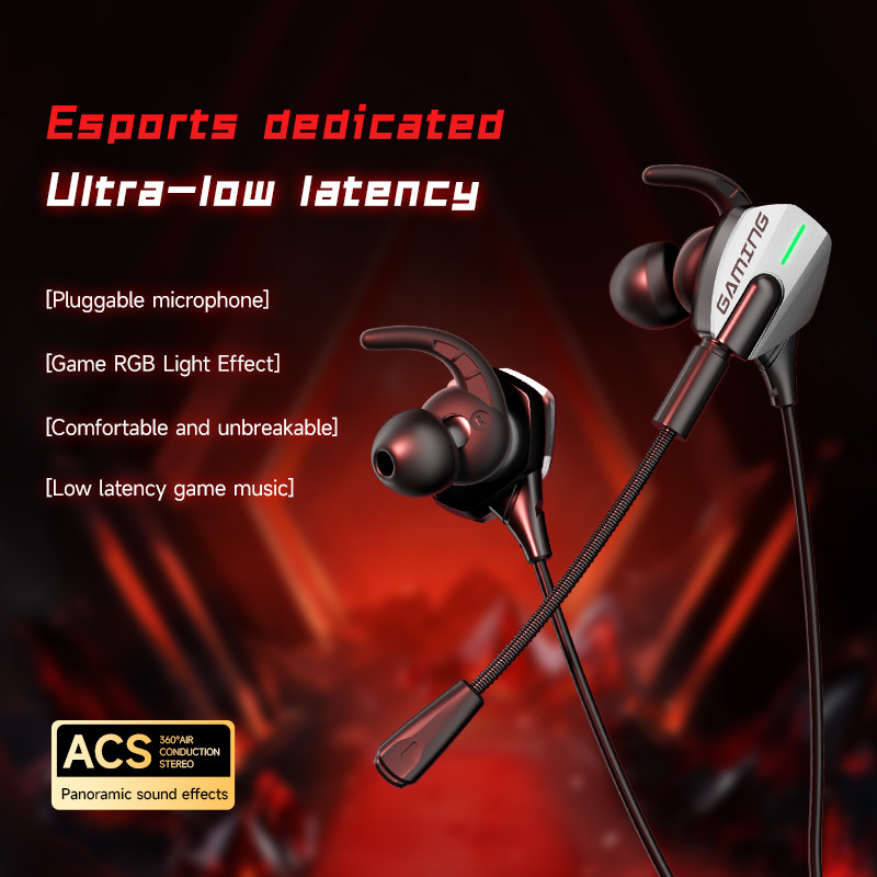 SPRISE G68 Tai nghe có dây Chơi game Esports với 2 Mic Bass Độ trễ siêu thấp Tai nghe HiFi phổ thông 3,5mm / TypeC | BigBuy360 - bigbuy360.vn