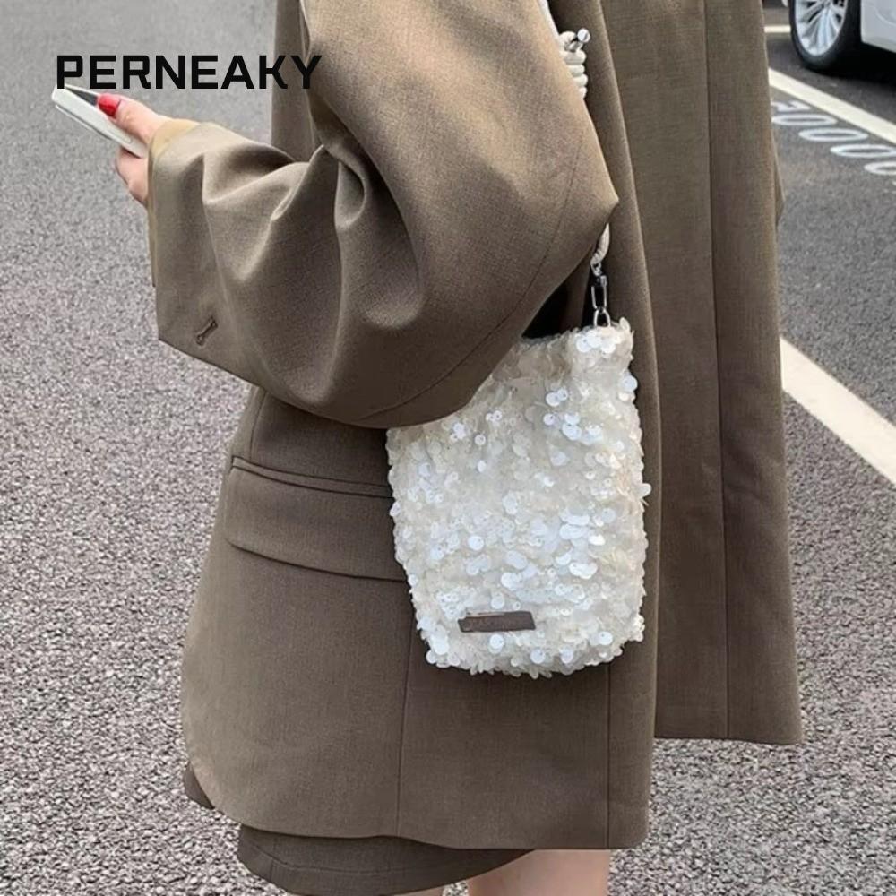 Túi đeo vai sequin Mini PERNEAKY, Túi đeo chéo Bling Bling Bling Bling, Túi xách và ví thiết kế thời