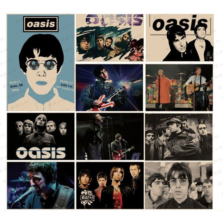 Oasis Oasis Oasis Nước Ngoài Rock Retro Hoài Cổ Giấy Kraft Poster Thanh Ký Túc Xá Cafe Trang Trí Tra