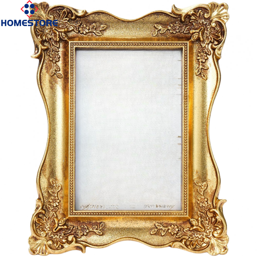 [Homestore]6 Inch Resin Photo Frame with Relief Carving for 4x6 Photos Classical Home Decor