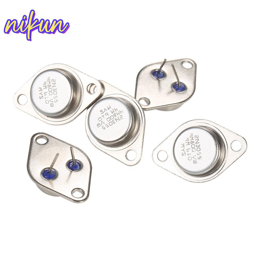 NIKUN 5 Cái 2N3055 Điện Transistor, TO-3 2N3055 NPN Điện, Bộ Transistor 15A / 60V Kim Loại 15A / 60V