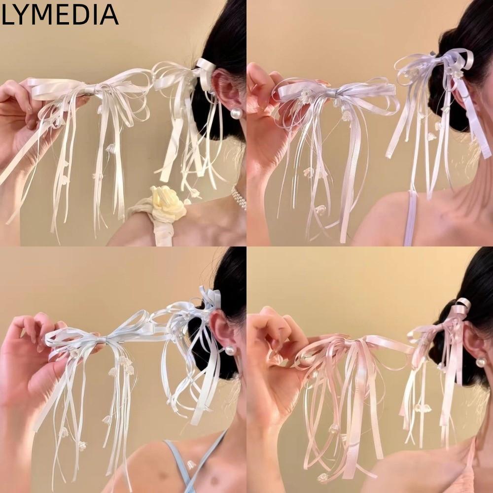 LYMEDIA Lily of The Valley Bow Hair Clip, Sweet Fresh Lily of The Valley Hair Clip, Phụ kiện tóc Lil