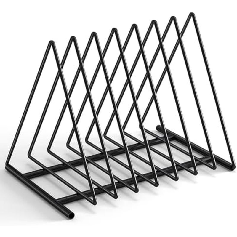anizer, 7 Slots Metal File Sorter Magazine Holder Document Rack,Desktop Bookshelf Organizer for Offi