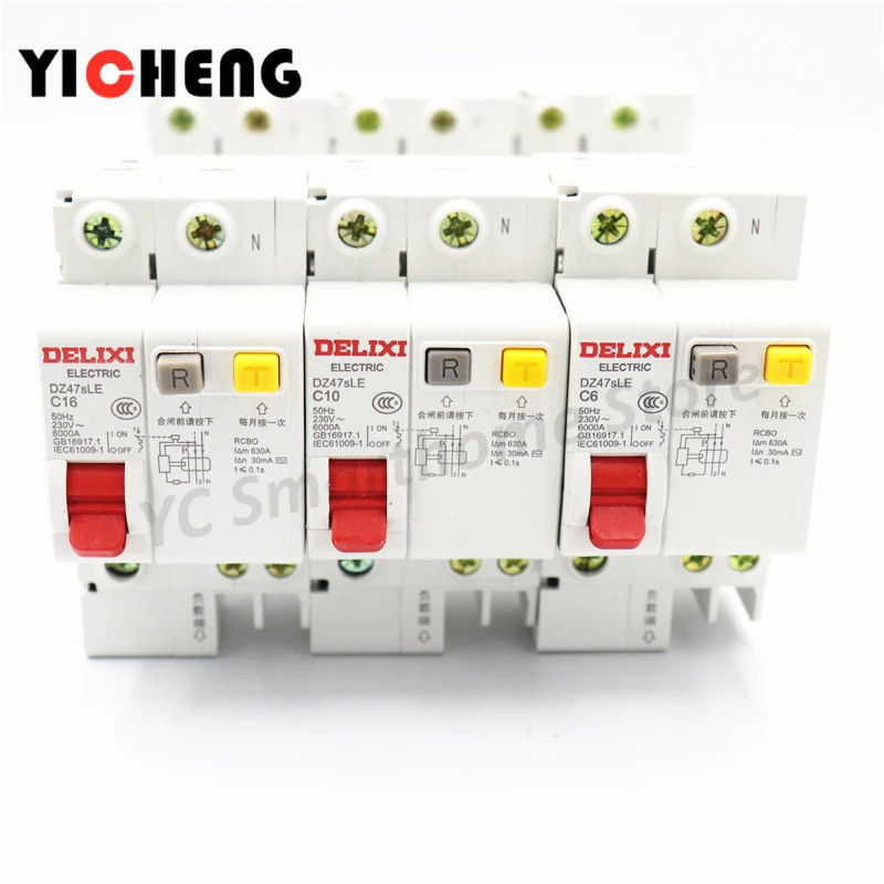 FZ1 Cái Công tắc rò rỉ HDBE DZ47LE 1P + N C loại 6-32A Bộ ngắt mạch bảo vệ rò rỉ DZ47SLE