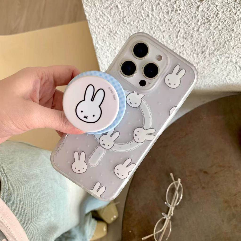 Giá đỡ từ tính Polka Dot Miffy Samsung S26 S22 S23 S24 S25 ultra Girl Love Simple S25FE Matte Phone 