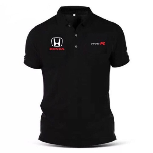 Logo in rõ ràng Honda TYPE R Xe thể thao nam nữ Áo sơ mi Polo vừa vặn thông thường