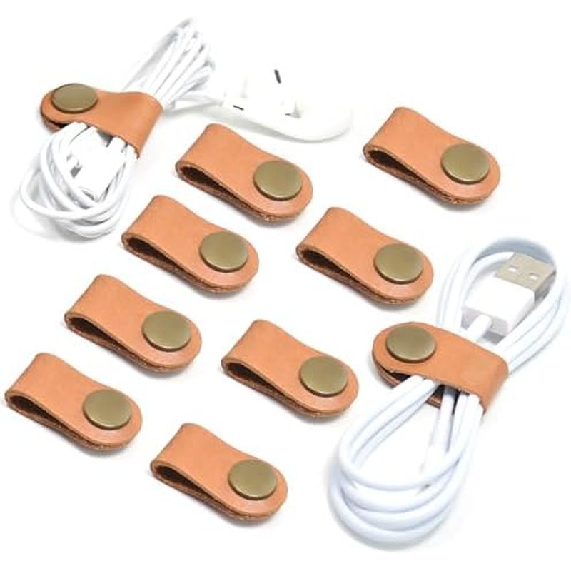 der,Cable Clips Leather,Cable Organizer USB Holder,Cord Keeper,Phone Wire Organizers Ties Mens Stock