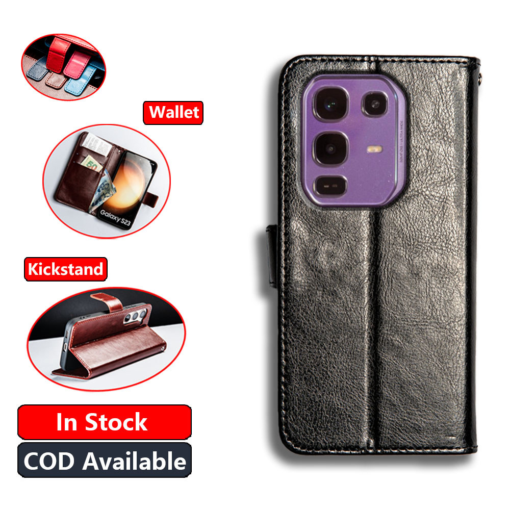 Da Cổ Điển Cho Infinix Note 50 Pro + 5G X6856 Ví Vintage Folio Case Flip Cover Đóng Từ Tính Chân Đế 
