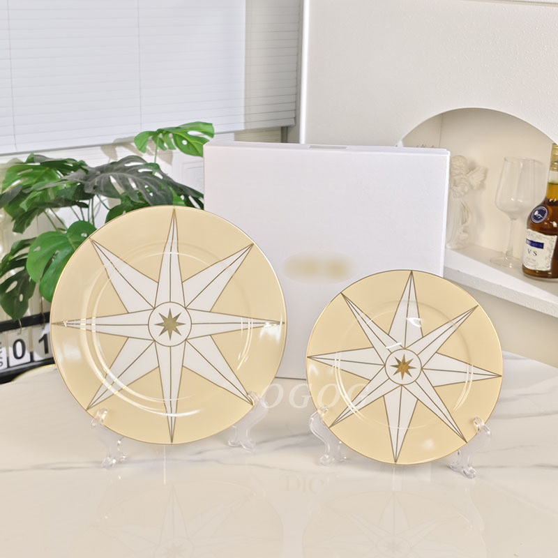Ouge Lucky Star Compass Series Gold-Edged Plates Dinner Plates Western Style Plates
