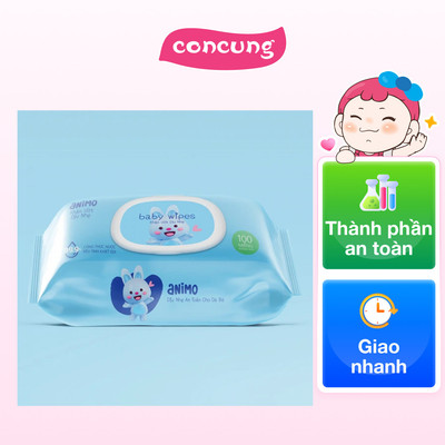 Khăn Ướt Dịu Nhẹ Animo không mùi (100 tờ)