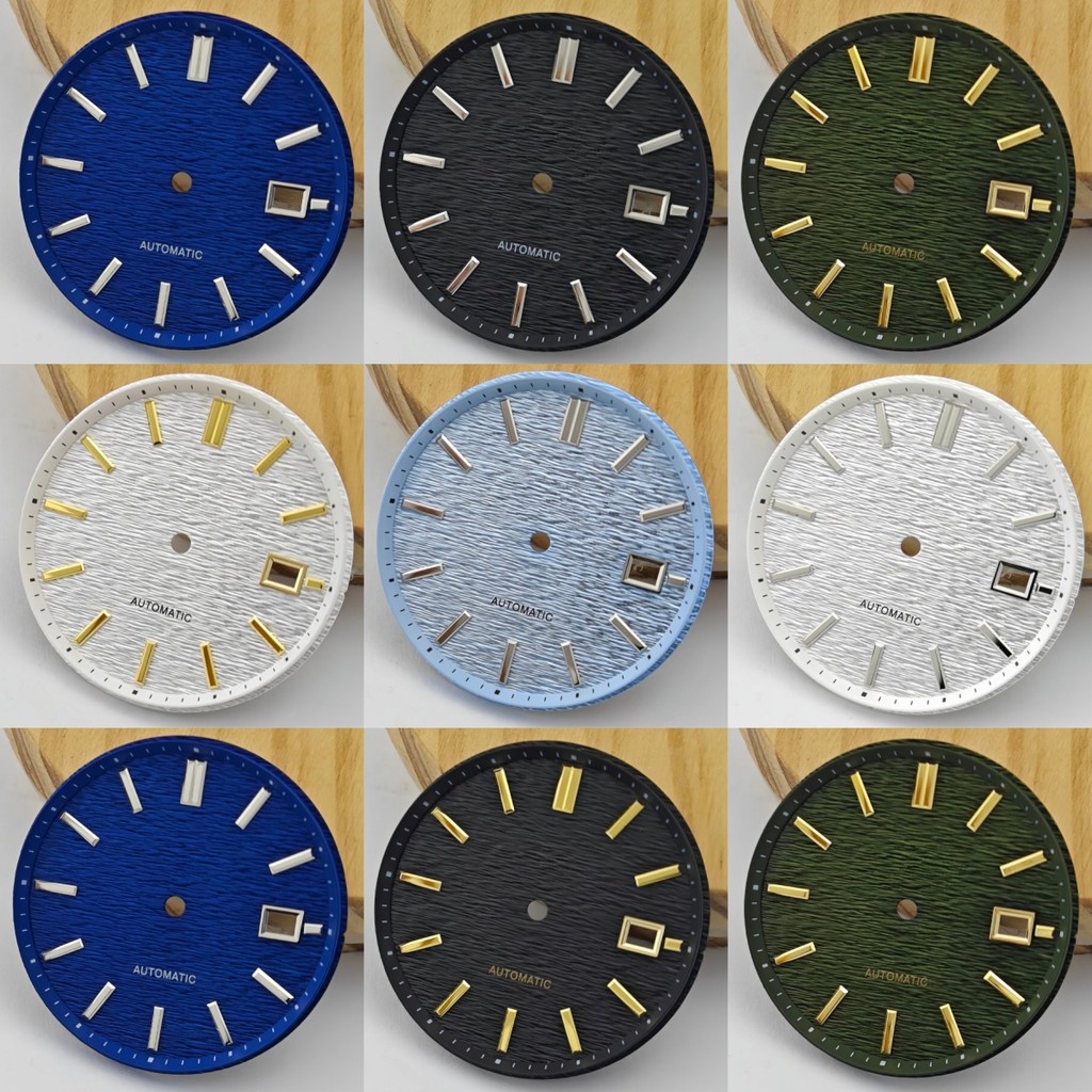 33,5mm Không có Logo Mặt số đồng hồ kết cấu sọc ngang Thích hợp cho Seiko Grand NH35 Movement Evolut