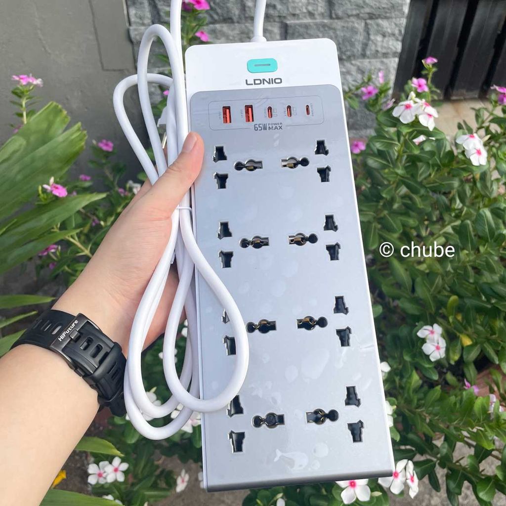 Ổ điện đa năng LDNIO SC4 GaN 13in1 8 AC 2500W 5 USB 65W