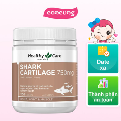 Viên Uống Sụn Vi Cá Healthy Care Shark Cartilage 750mg 200 Viên