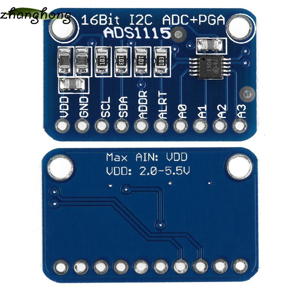 Bảng phát triển ZHANGHONG ADS1115, Mô-đun analog sang kỹ thuật số ADS1115 16Bit, Giao diện I2C công 