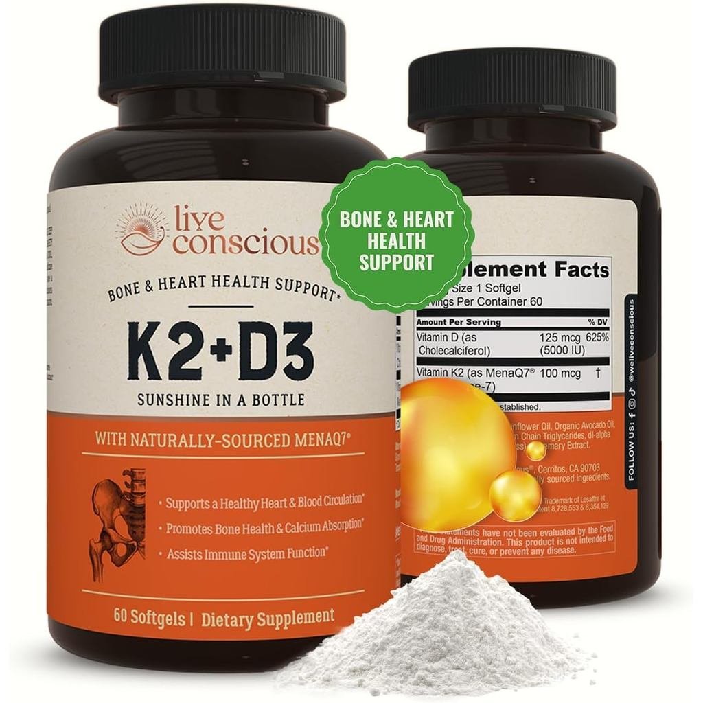 Vitamin K2 MK7 có bổ sung D3 | Cổng Sức Khỏe Xương & Trái Tim - Vitamin K & Vitamin D3 được cấp bằng