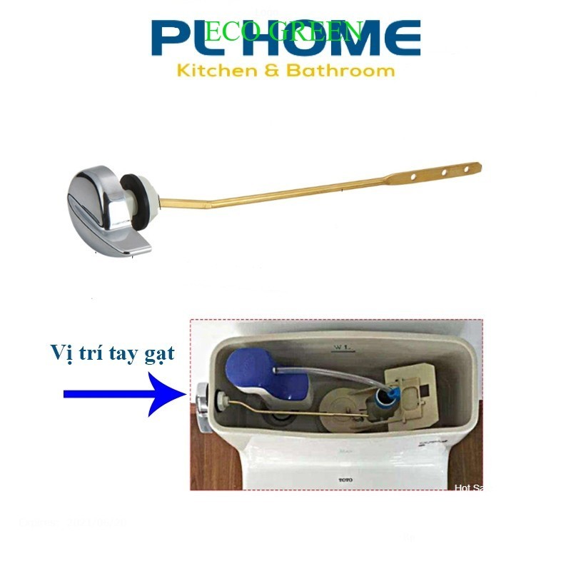 Tay gạt bồn cầu, cần gạt hông lắp cho bồn cầu TOTO: C884, C864, C854,C914 và các hãng cùng loại