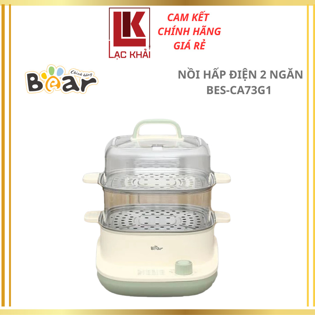 NỒI LẨU HẤP ĐA NĂNG 10 LÍT BEAR BES-CA73G1, CÔNG SUẤT 1300W - Chính hãng