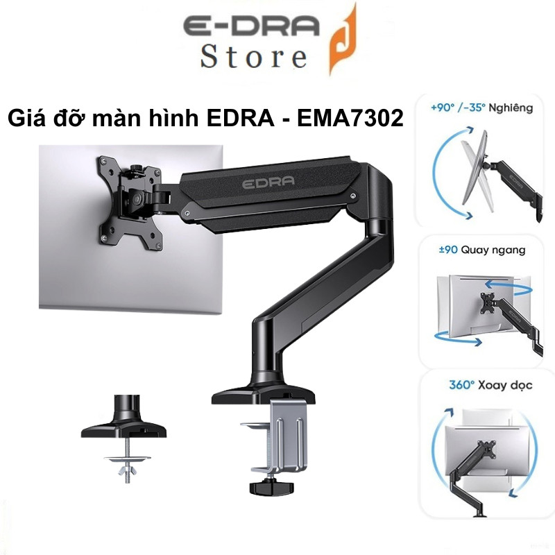 Arm Giá đỡ màn hình EDRA EMA7302 ( Hỗ trợ màn hình: 22 - 34 inch) | DeskSetupVN