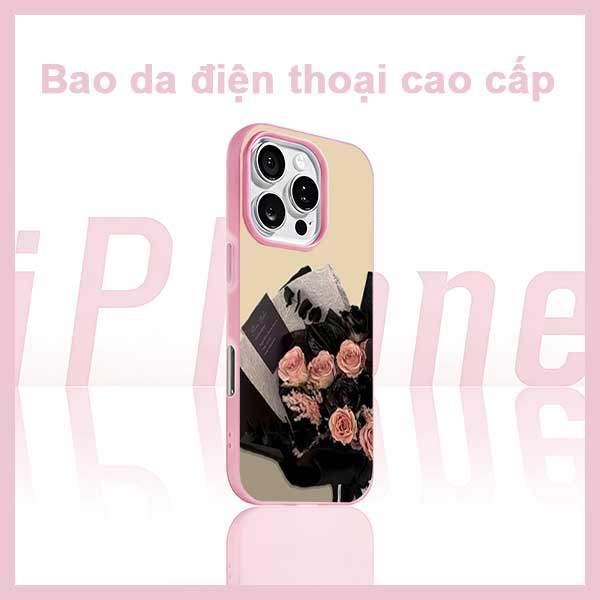Ốp Lưng iPhone Hoa Hồng Đen Thanh Lịch  iP 11/12/13/14/15/16/17/Plus/Pro/Max