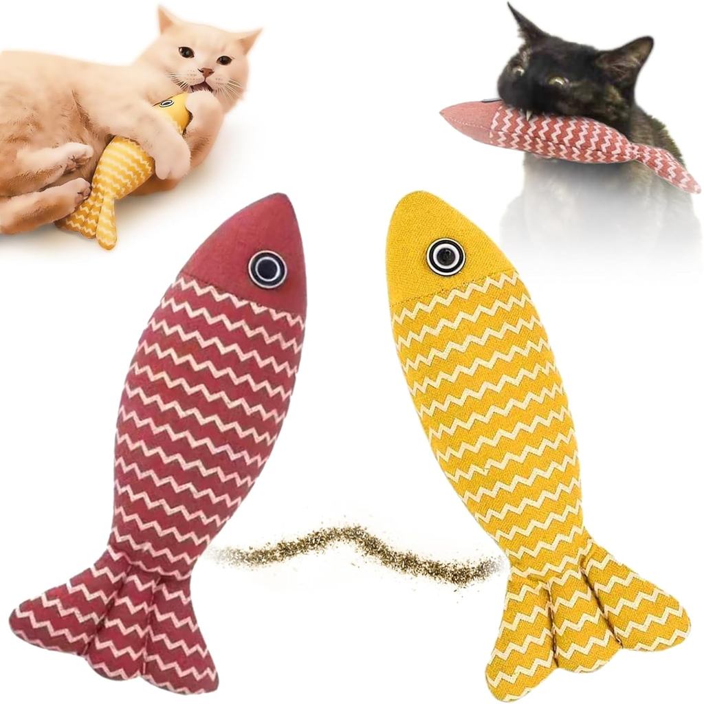 Đồ chơi Catnip Cá, Đồ chơi cho mèo Cá, Đồ chơi cho mèo Tự chơi, Đồ chơi cho mèo cho mèo và mèo con t