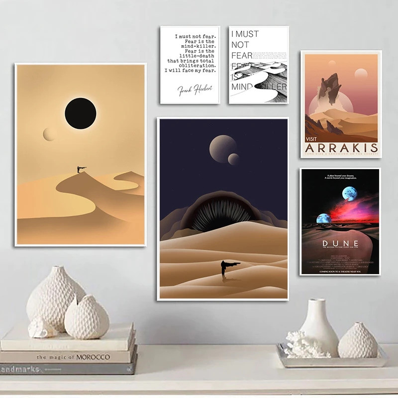 QJVQ Dune Trích Dẫn Poster Frank Herbert Nghệ Thuật In Sách Những Người Yêu 1984 Sử Thi Khoa Học Viễ