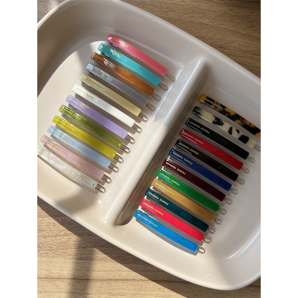 Jennie Style Candy-Colored Hair Clips - Korean Design Small Flat Side Grips
