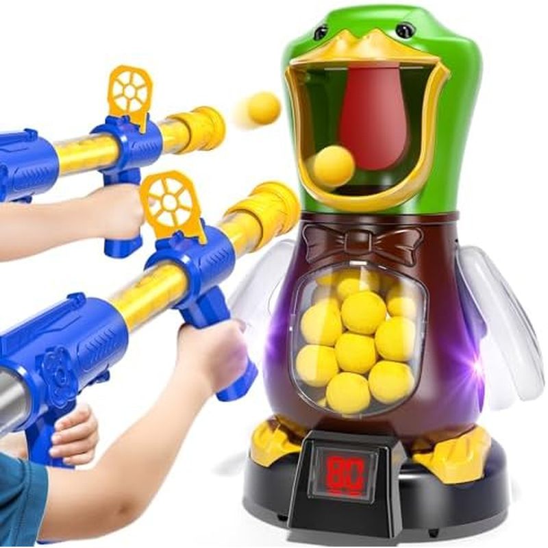 Y HOME Duck Shooting Toys for Kids 3-5 Years, 2 Packs of Foam Shooting Toy with Movable Shooting Gam