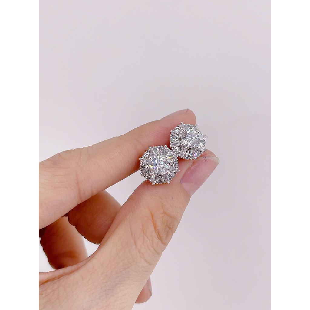 B168 - BÔNG TAI TRÒN PHỐI TẤM SÁNG XINH