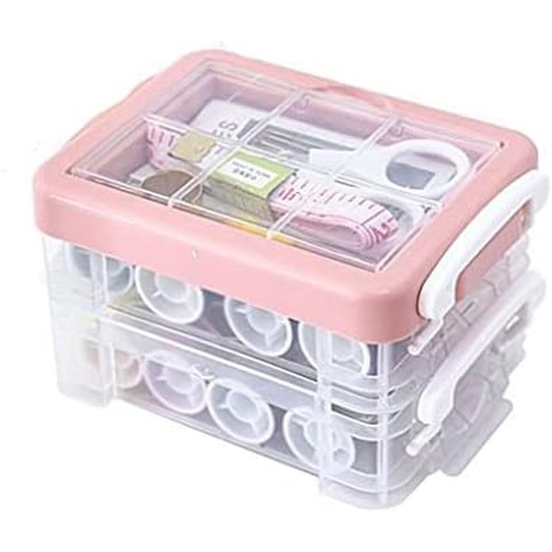 EINVARIOUS Multipurpose Box PP Sewing Kit Tape Needle Thread for Home and Travel
