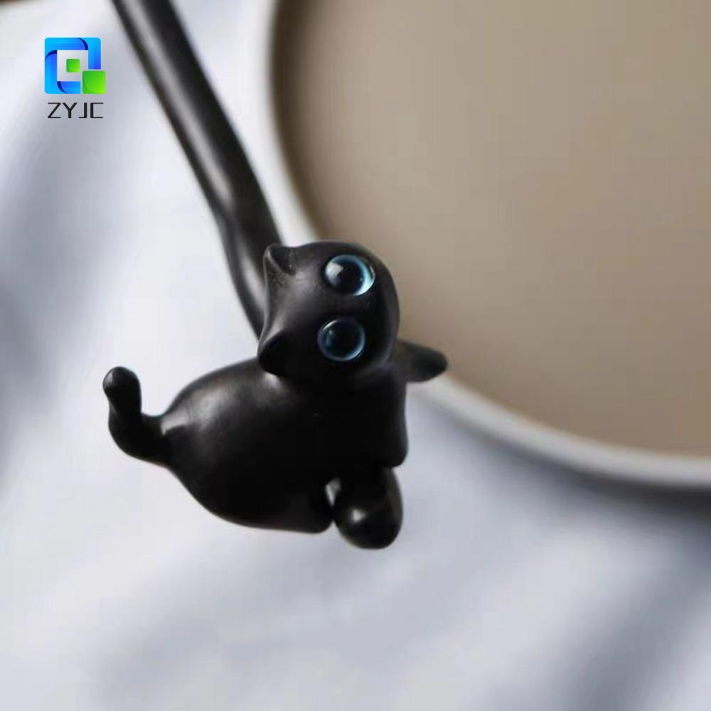 Kẹp tóc mèo gỗ đàn hương ZYJC, Mũ lưỡi trai bằng gỗ Blackwood Kitty Hair Stick, Tinh tế Nifty Sáng t