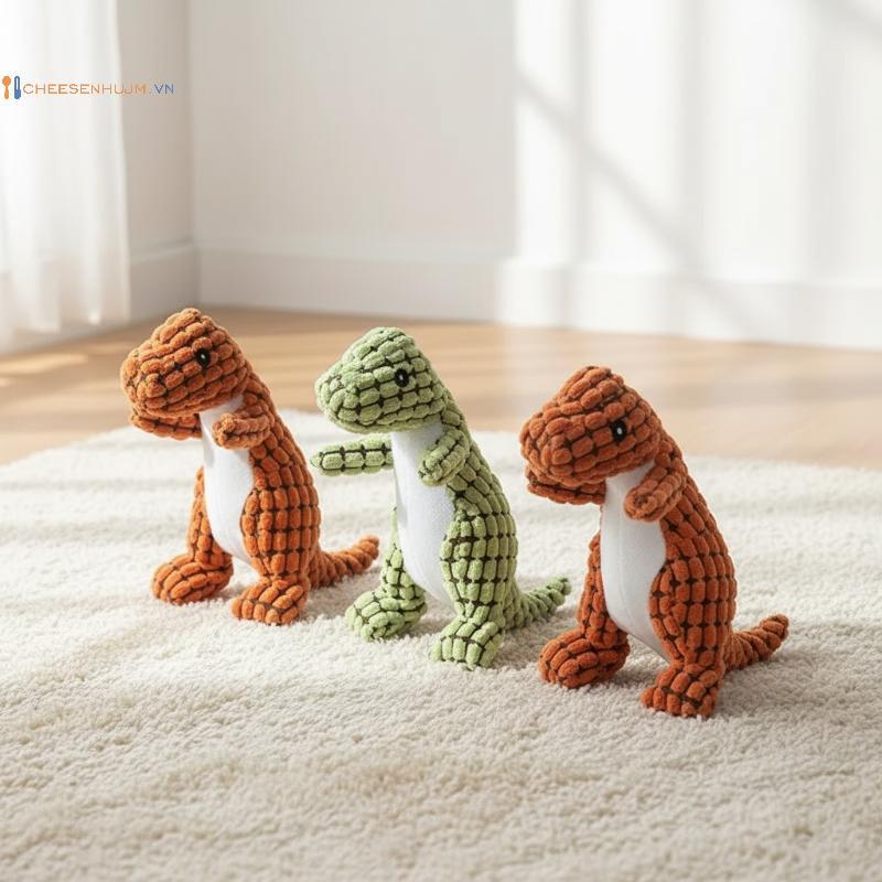 Cs Bền Nhai Đồ Chơi Thú Cưng Có Âm Thanh Khủng Long Và Hình Cá Sấu Sang Trọng Cho Chó Con Tương Tác 