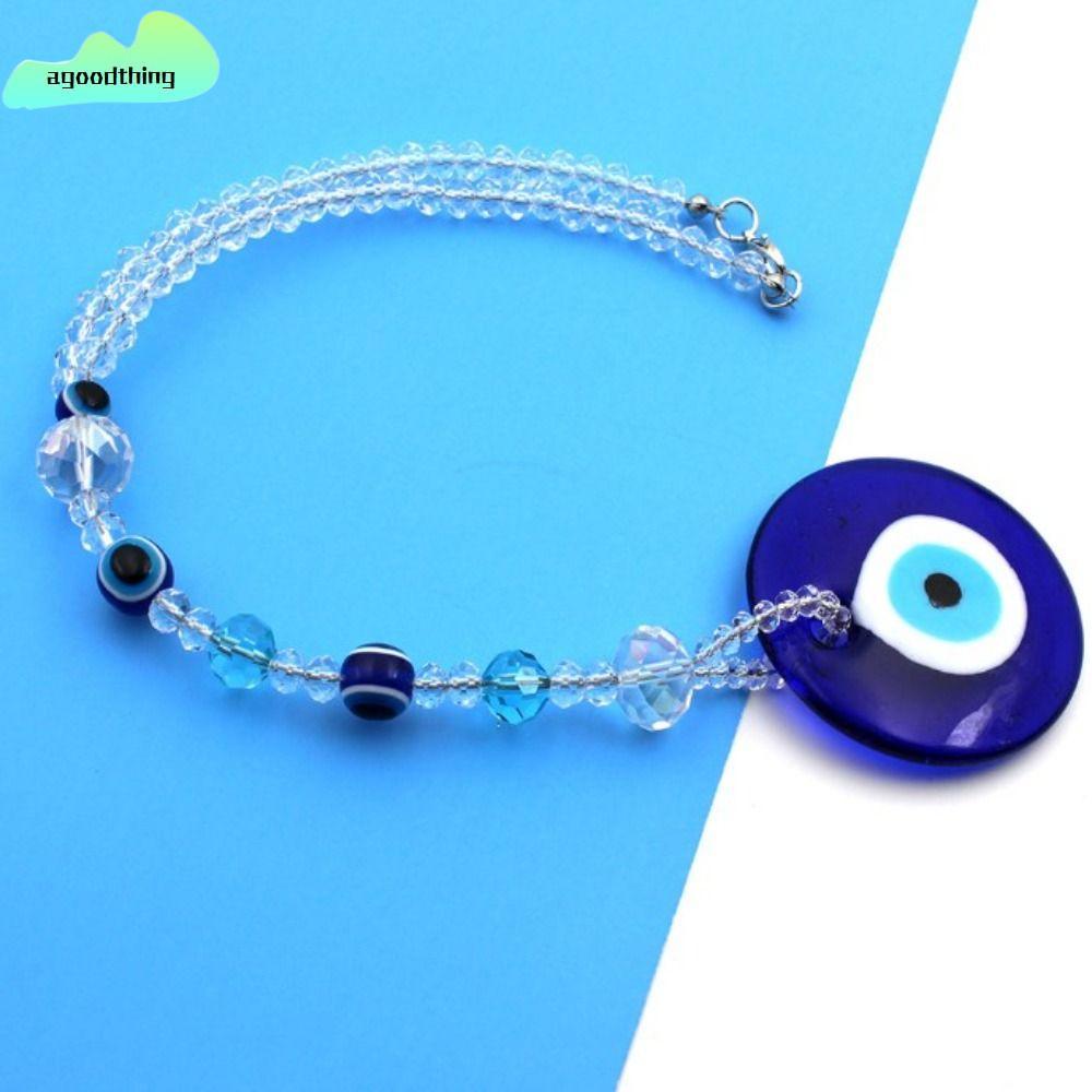 AGOODTHING Evil Eye treo đồ trang trí, hợp kim + Kính màu xanh lam mắt, 29cm / 11,42 inch Vòng cổ đi