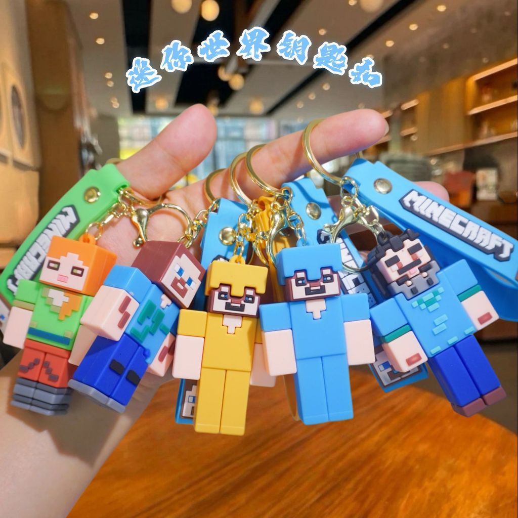 Minecraft Móc Khóa Minecraft Schoolbag Mặt Dây Chuyền Nhỏ Mặt Dây Chuyền Quà Tặng Túi Ô Tô Mặt Dây C