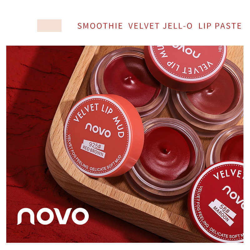 son mezzy son lì không trôi chính hãng NOVO Lip Puree Jelly Trang Điểm Nhung Đậu Dán Đỏ Nâu Chống Dí