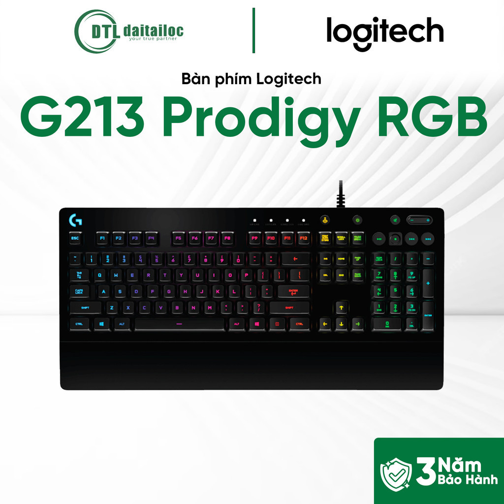 Bàn phím game có dây Logitech G213 Prodigy - RGB, Full size, chống tràn bền bỉ  | Chính Hãng | Bảo h