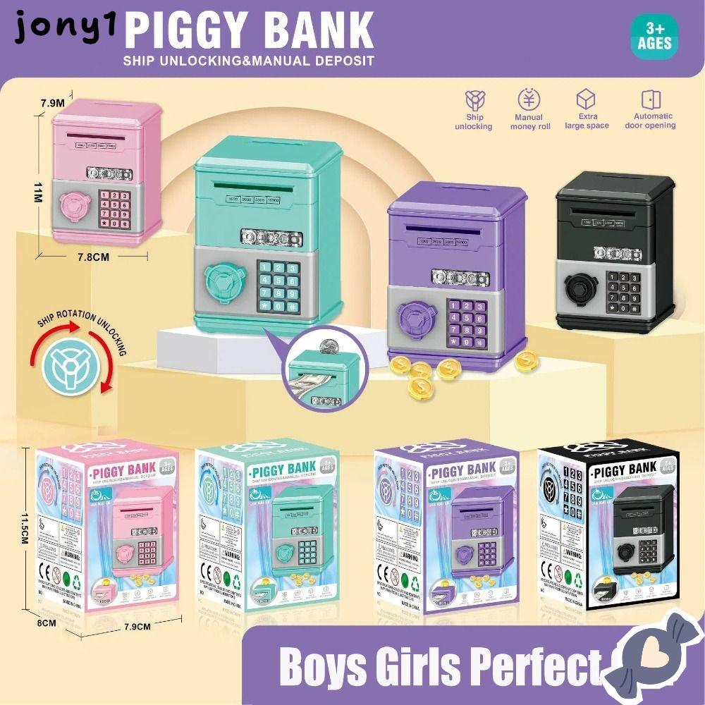 THUY Trẻ Em Heo Đất, Quà Tặng Trẻ Em Mini Hộp Tiền Tiết Kiệm Tiền, Mật Khẩu ATM Đồ Chơi Tiết Kiệm Tà