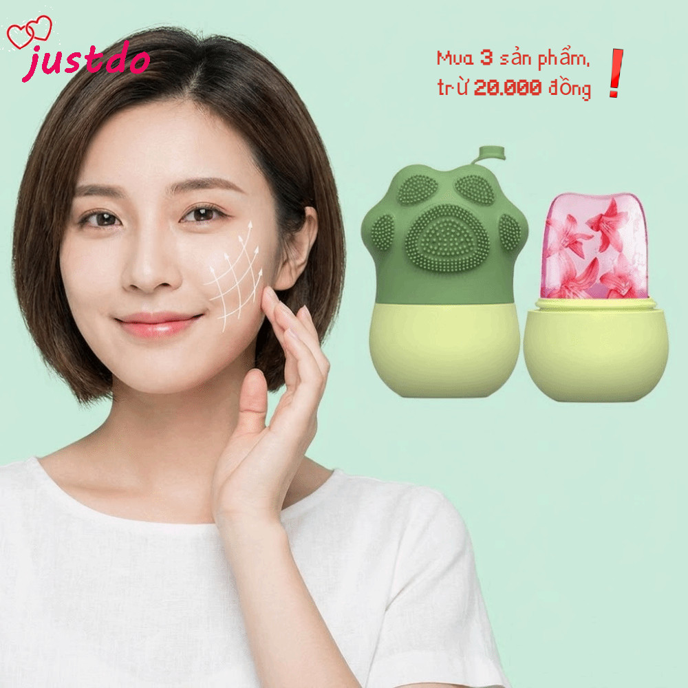 JUSTODO Silicone Ice Face Roller, Ice Roller Anti-Aging Facial Cube Roller, Massage Silicone Chất Li
