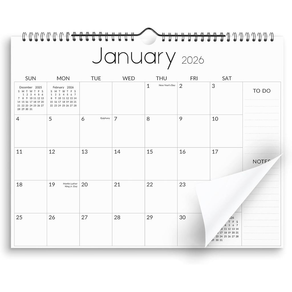 Lịch treo tường SKYDUE 2026-2027, Jan 2026 đến Jun 2027 Lịch treo tường 18 tháng 2026 với Nhãn dán k