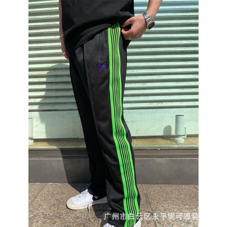 FIXD Needles Track TrackStudious Butterfly Ribbon Straight-Leg Casual Loose Sports Pants