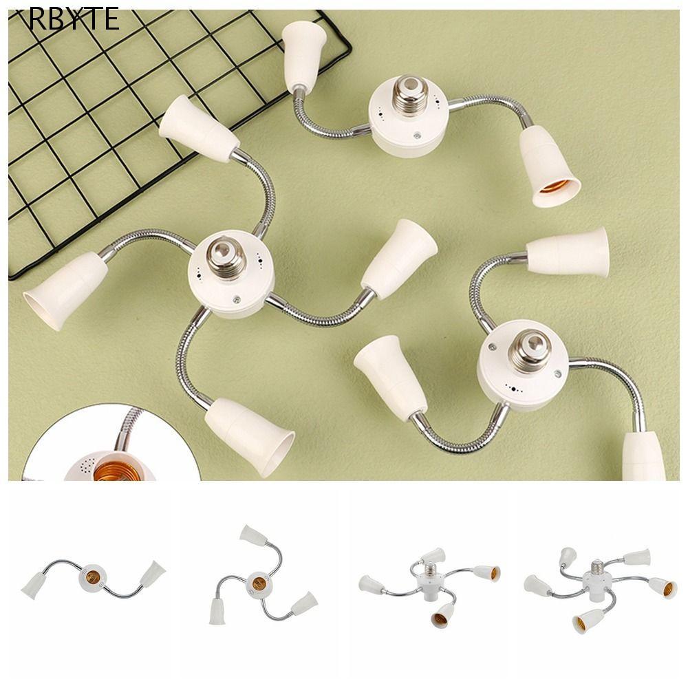 Bộ chia ổ cắm đèn RBYTE E27, Bộ chuyển đổi bóng đèn Bộ chuyển đổi giá đỡ đèn E27 linh hoạt, Màu trắn