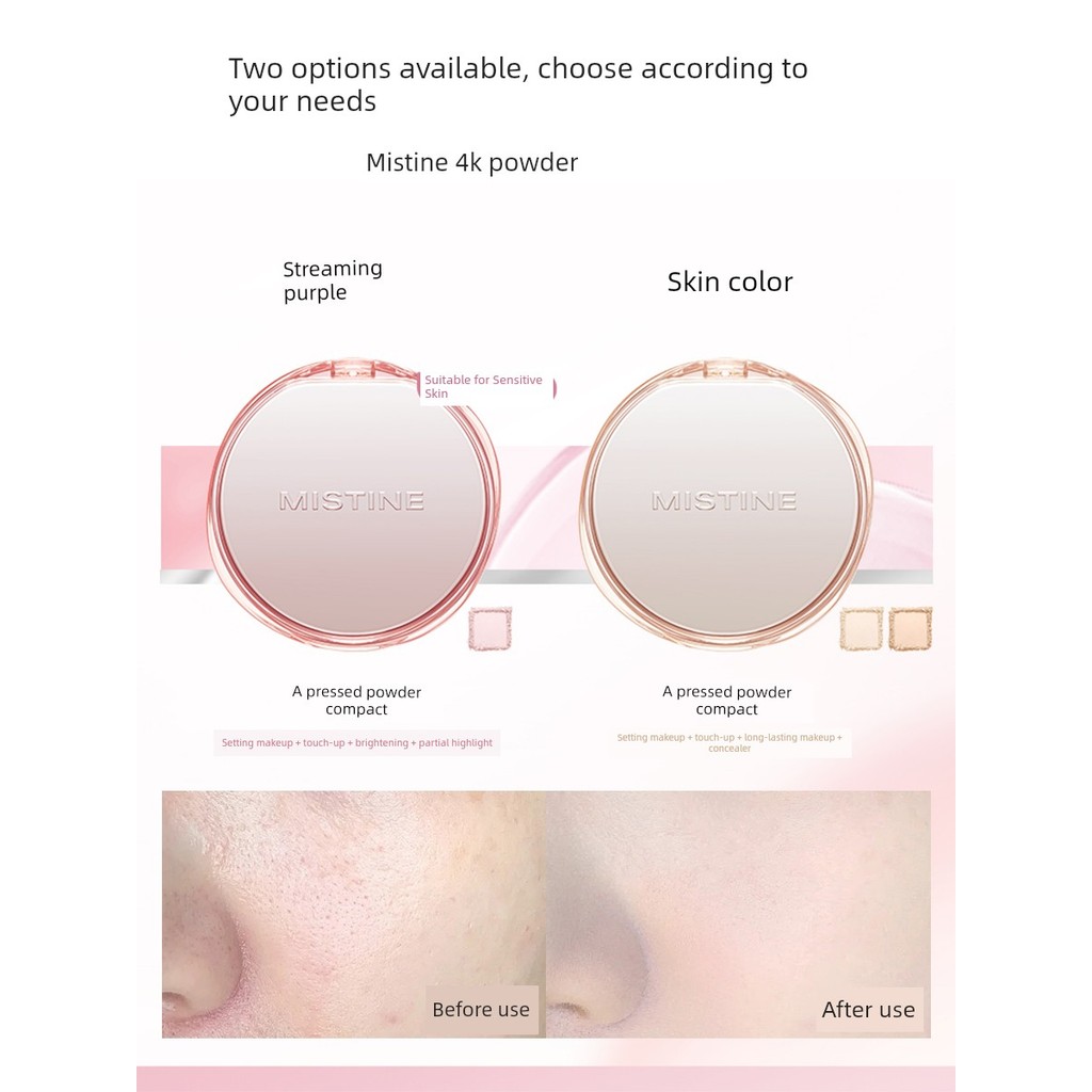 cushion phấn phủ phấn phủ kiềm dầu Mistine Mistine Mistine Pressed Powder 4K Trang Điểm Thiết Lập Bộ
