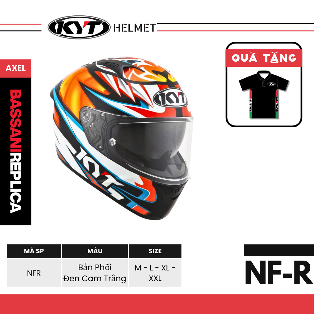 KYT - Mũ Bảo Hiểm Fullface - NFR AXEL BASSANI REPLICA CHÍNH HÃNG KYT >>>>