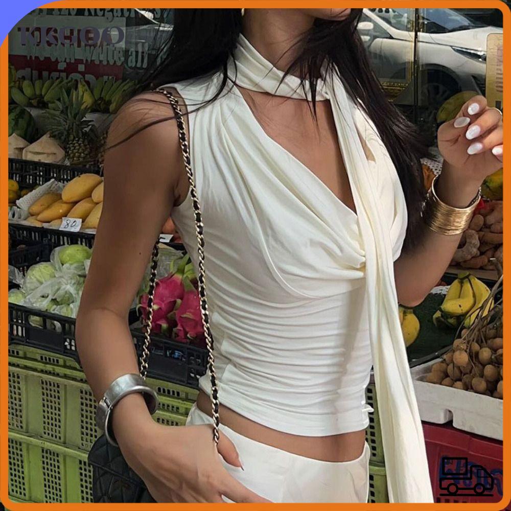 Áo Tank Top KGOO Solid Tank Top, Áo Slim Fit Slim Tank Top, Áo cổ chữ V không tay dạo phố