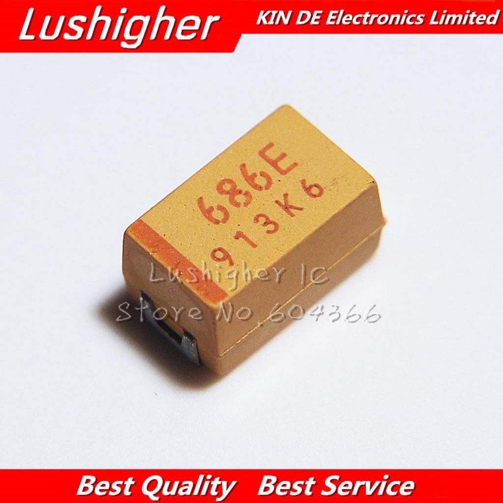 10 CÁI 7343 CASE E 25V 68UF 686E SMD TAJE686K025RNJ Tụ điện Tantalum