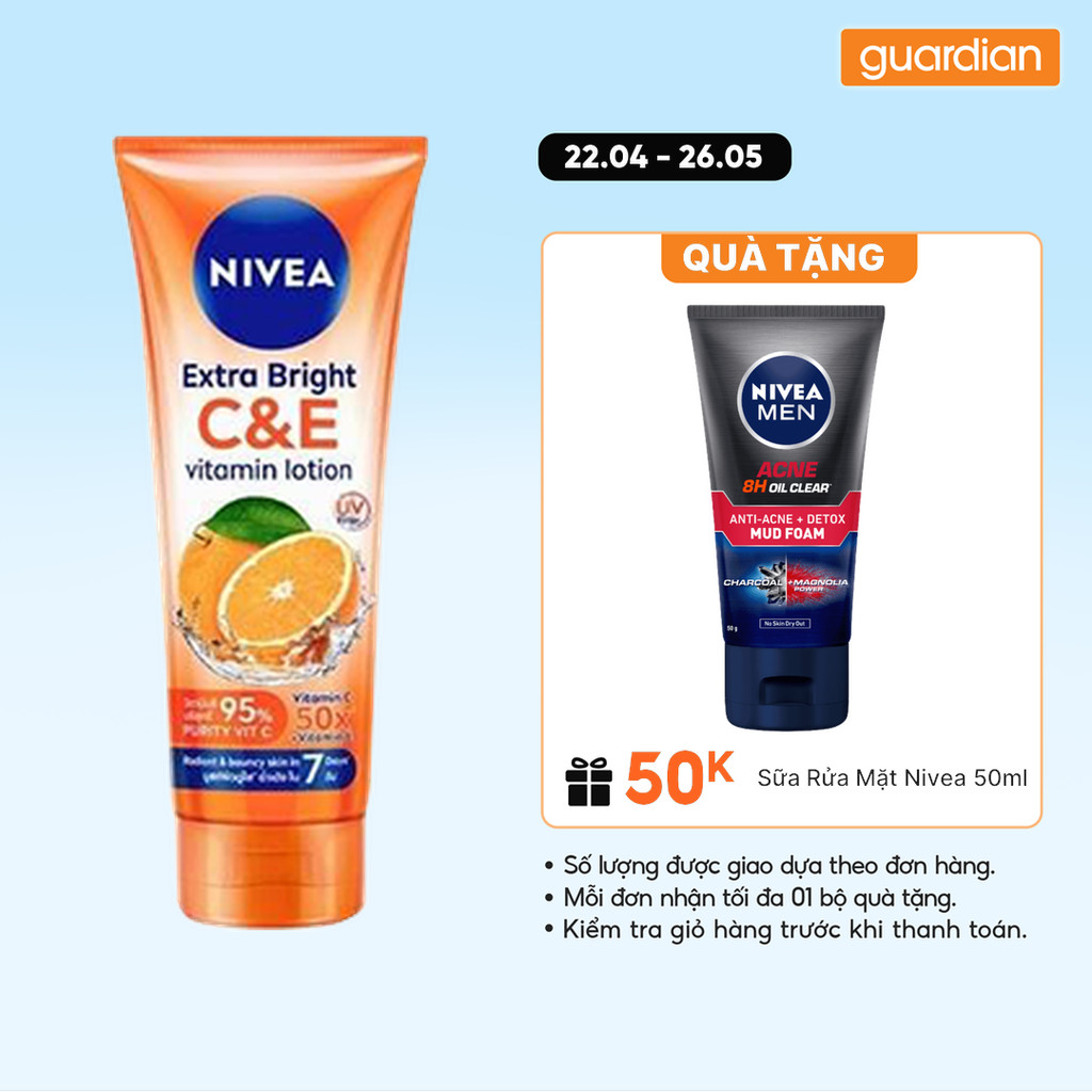 Sữa Dưỡng Thể Nivea Extra White C&E Vitamin Lotion Giúp Dưỡng Sáng & Hỗ Trợ Tăng Đàn Hồi Da 170ml