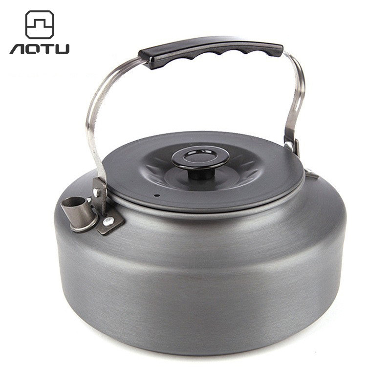 Bump Hợp kim nhôm Máy pha cà phê ngoài trời Ấm trà ngoài trời Cà phê di động 1.6L Ấm đun nước dung t