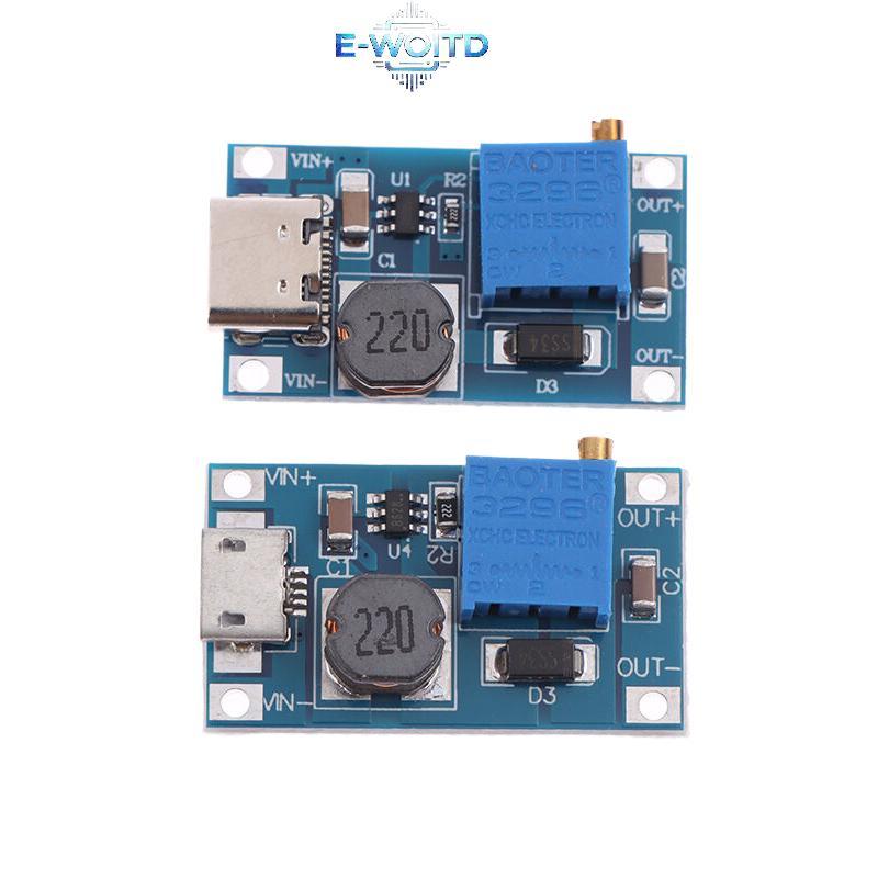 E-WOITD 1PC Dc Sang Dc Bước Lên Bộ Chuyển Đổi Tăng Cường Mô-đun Nguồn MT3608 Mico Type-C Giao Diện C