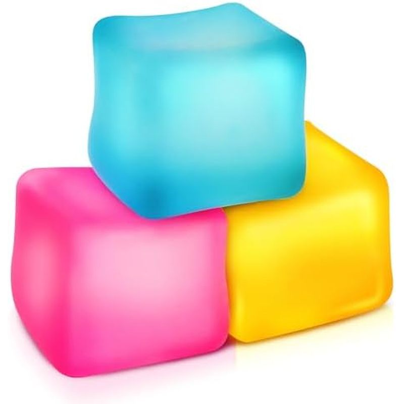 Fidget Toys Stress Cube 3 Pack: High Density Gel Filled Sensory Toys, 2.1" Cube, Anxiety Relief Squi
